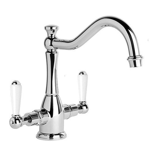 Brodware Neu England Kitchen Mixer I, White Porcelain Lever