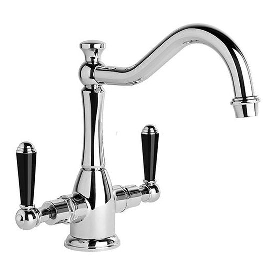 Brodware Neu England Kitchen Mixer I, Black Porcelain Lever