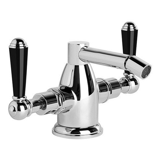 Brodware Neu England Bidet Mixer, Black Porcelain Lever