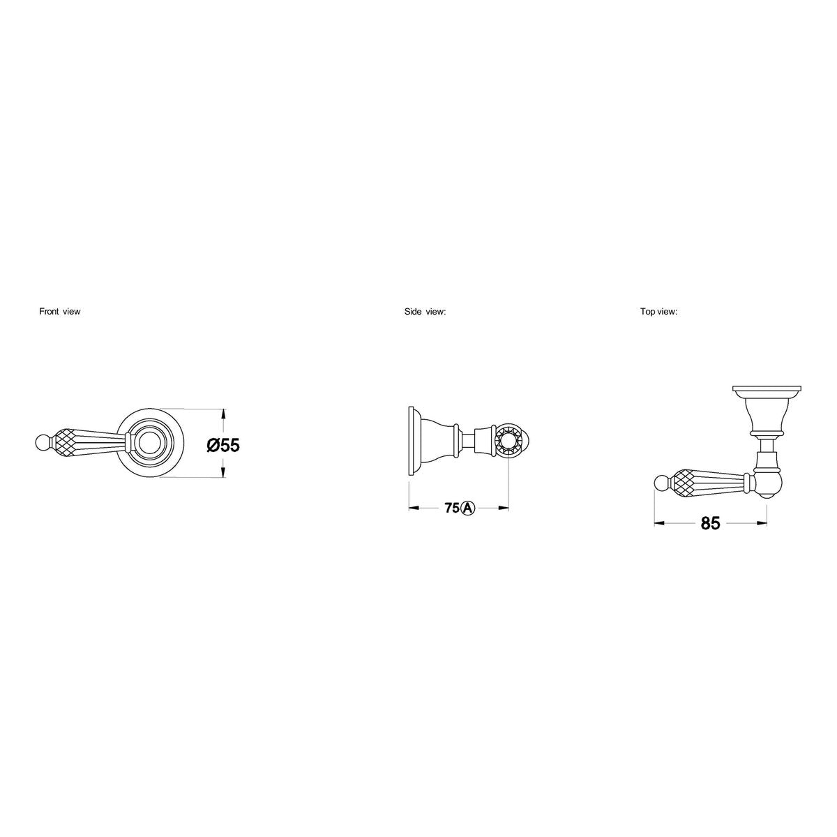 Brodware Neu England Diverter, Kristall Lever