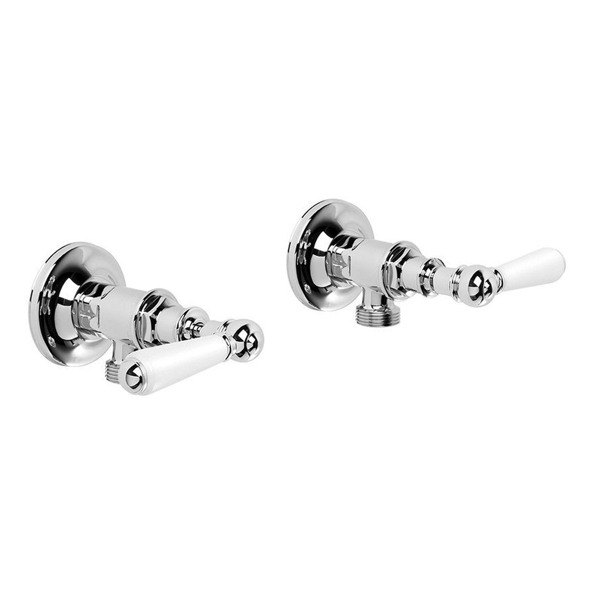 Brodware Neu England Washing Machine Taps, White Porcelain Lever