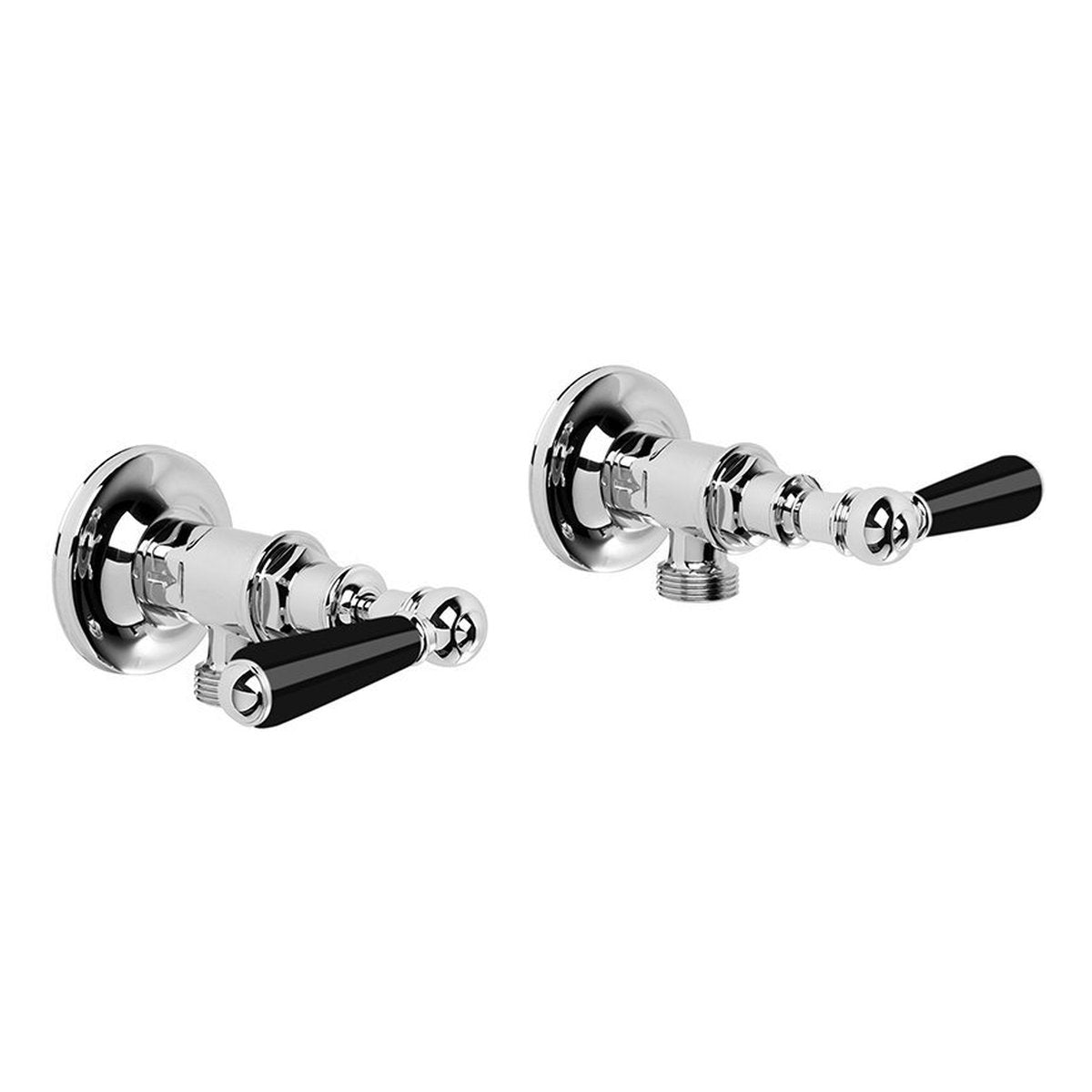 Brodware Neu England Washing Machine Taps, Black Porcelain Lever