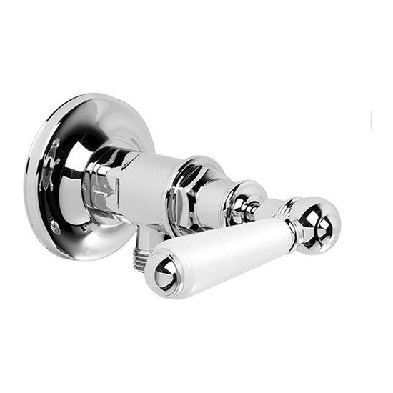 Brodware Neu England Cistern Tap, White Porcelain Lever