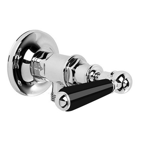 Brodware Neu England Cistern Tap, Black Porcelain Lever