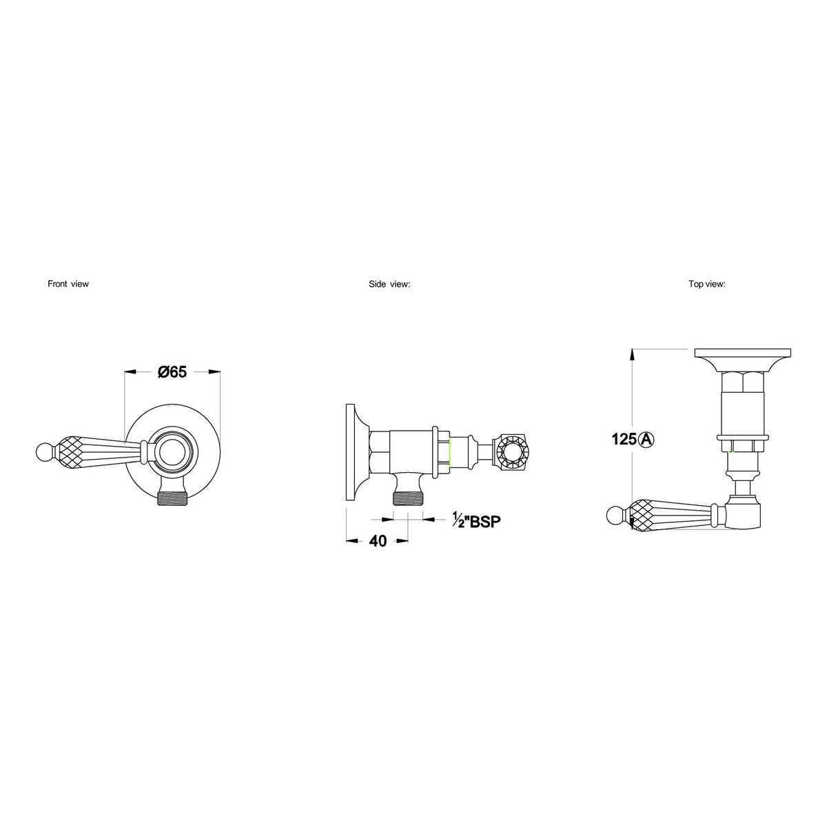 Brodware Neu England Cistern Tap, Kristall Lever