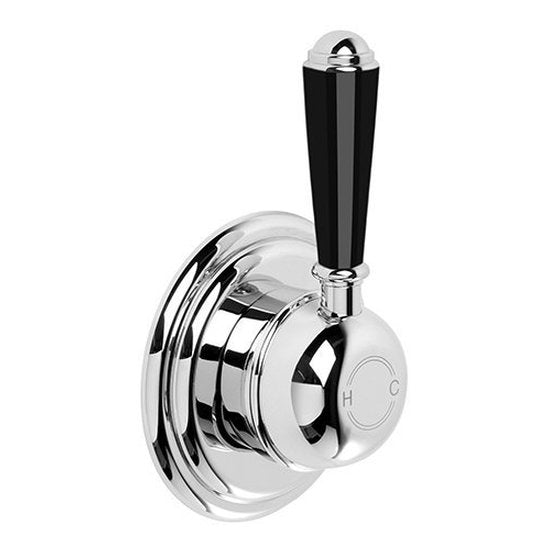 Brodware Neu England Wall Mixer, Black Porcelain Lever
