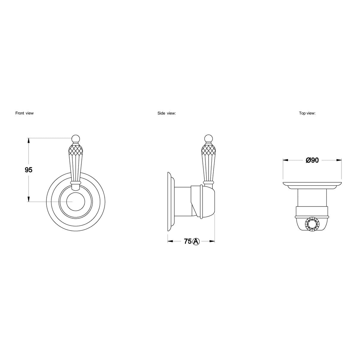 Brodware Neu England Wall Mixer, Kristall Lever