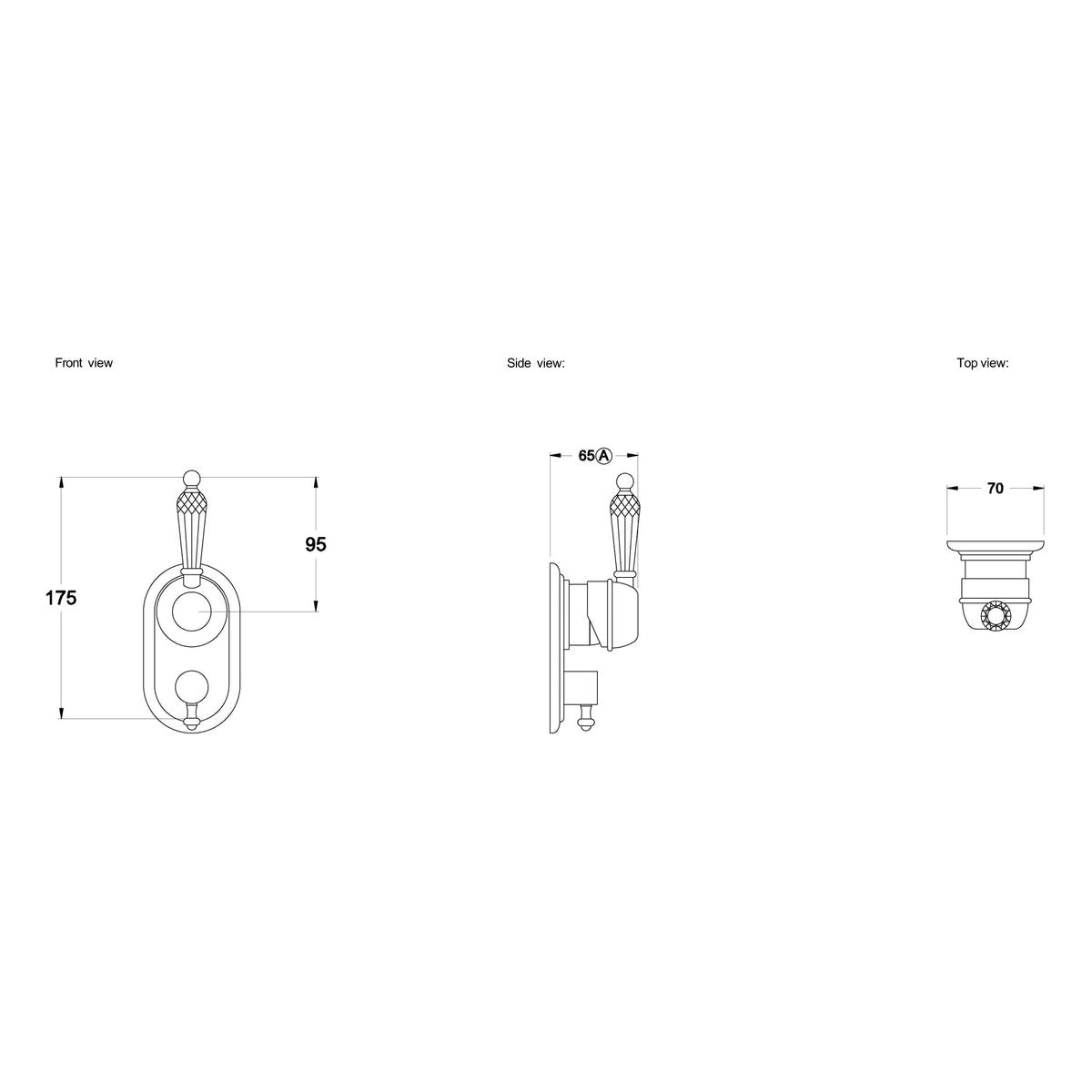 Brodware Neu England Mixer Diverter, Kristall Lever