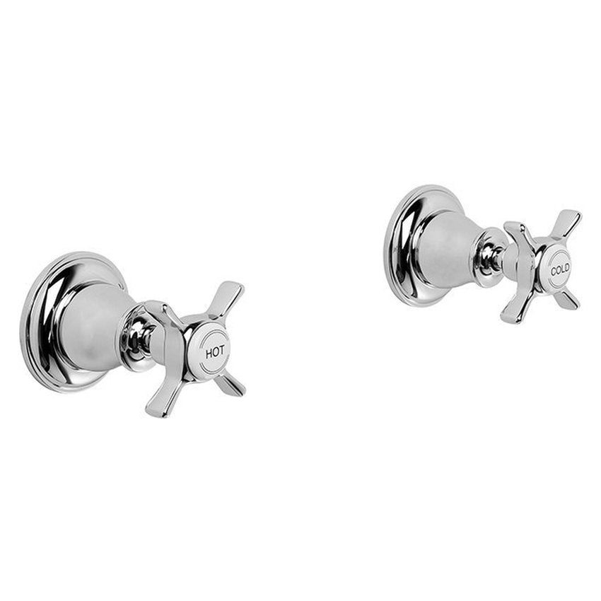 Brodware Neu England Wall Taps, Cross Handle - Ceramic Disc