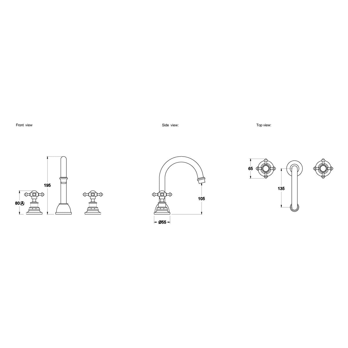 Brodware Winslow Basin Set V, Cross Handle - Ceramic Disc