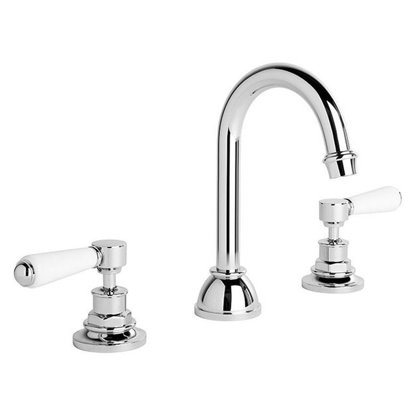 Brodware Winslow Basin Set V, White Porcelain Lever
