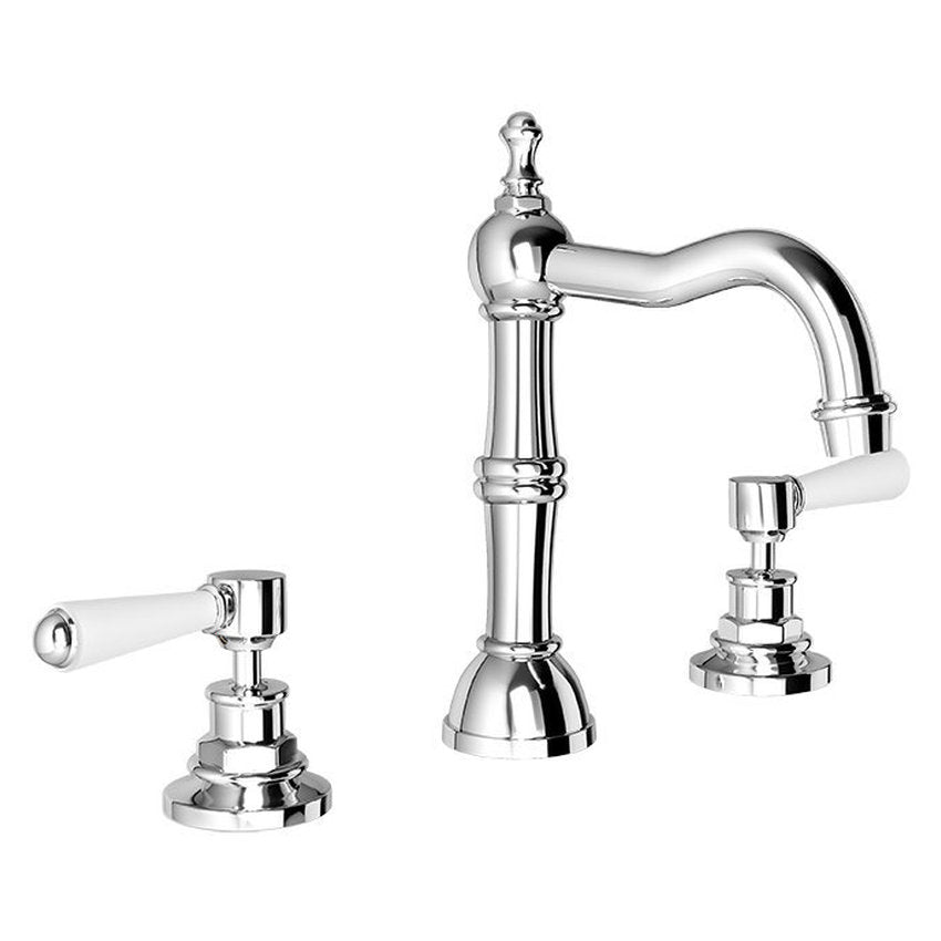 Brodware Winslow Basin Set IV, White Porcelain Lever