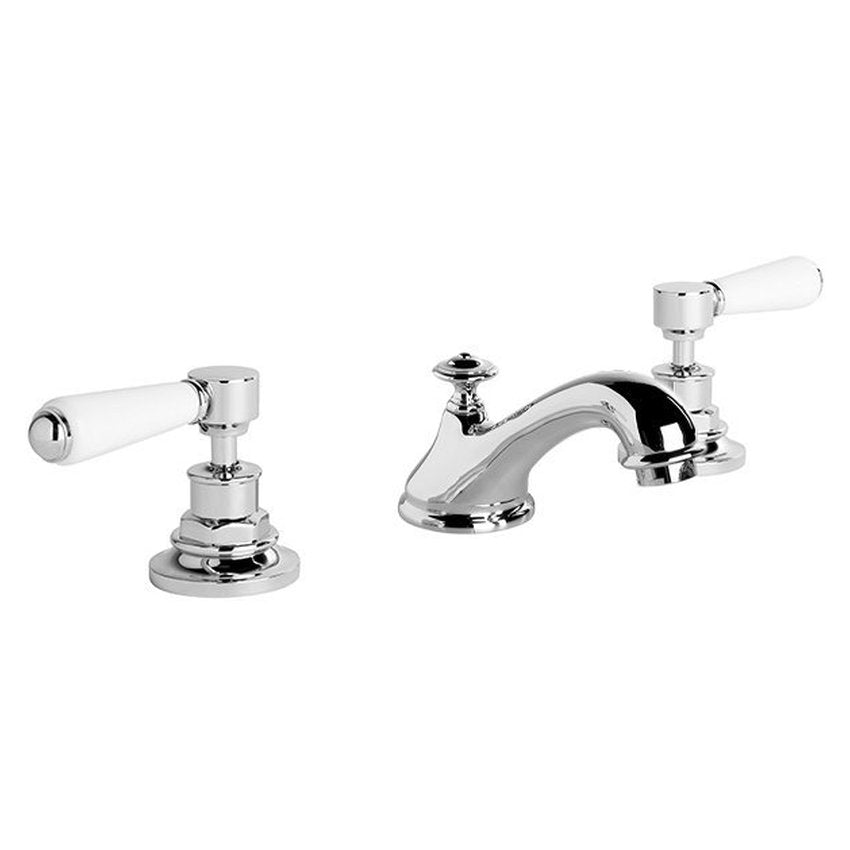 Brodware Winslow Basin Set III, White Porcelain Lever