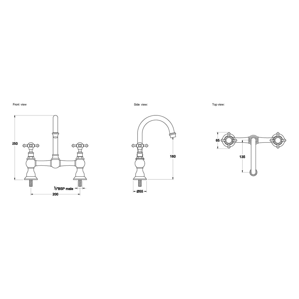 Brodware Winslow Basin Set I, Cross Handle - Ceramic Disc
