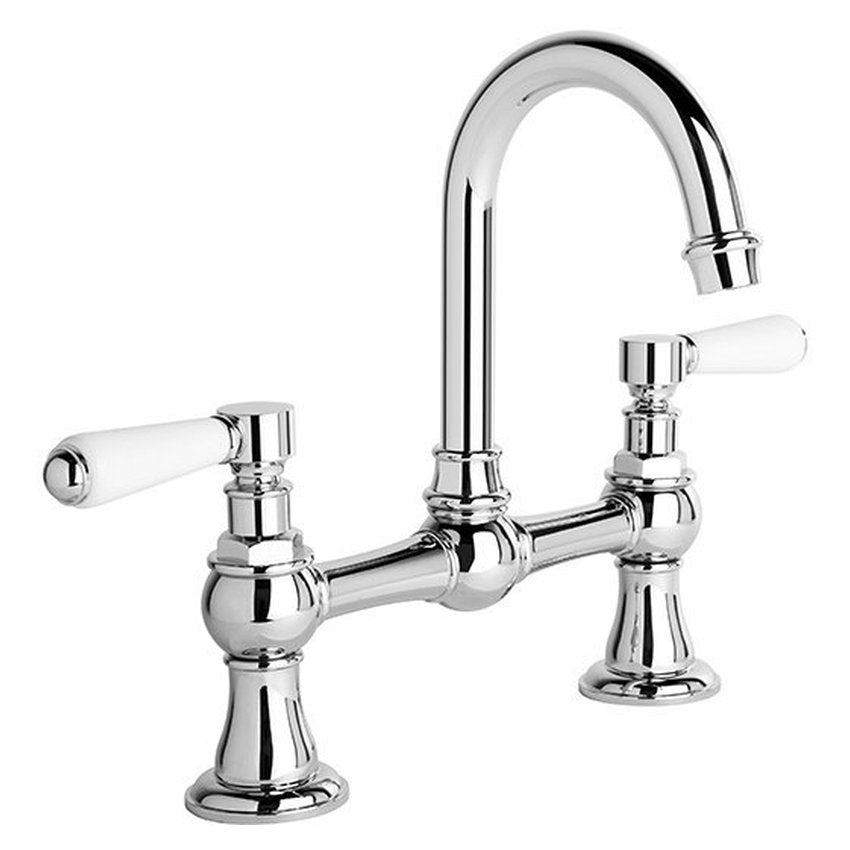 Brodware Winslow Basin Set I, White Porcelain Lever