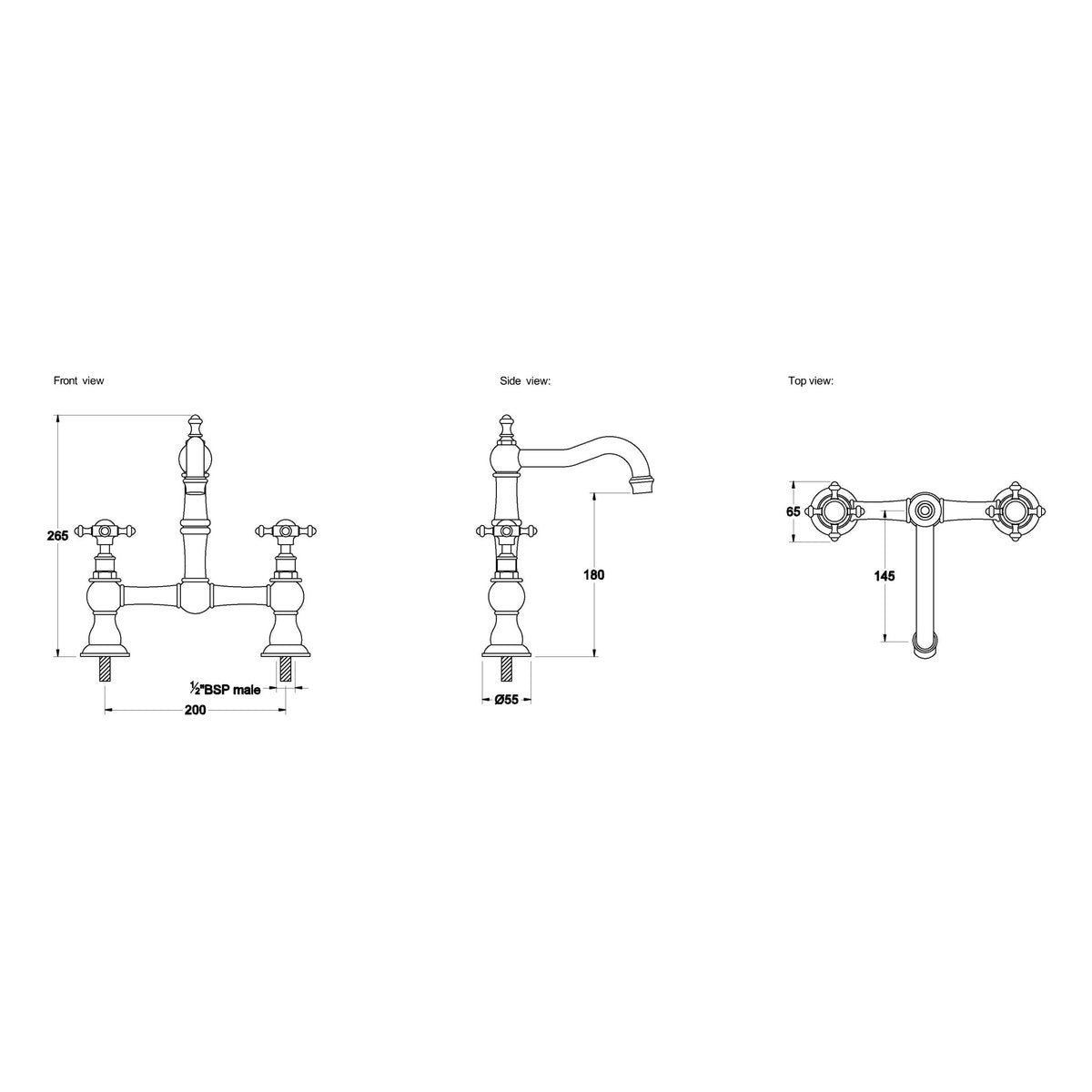 Brodware Winslow Basin Set II, Cross Handle - Ceramic Disc