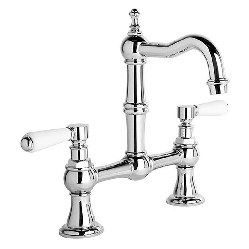 Brodware Winslow Basin Set II, White Porcelain Lever