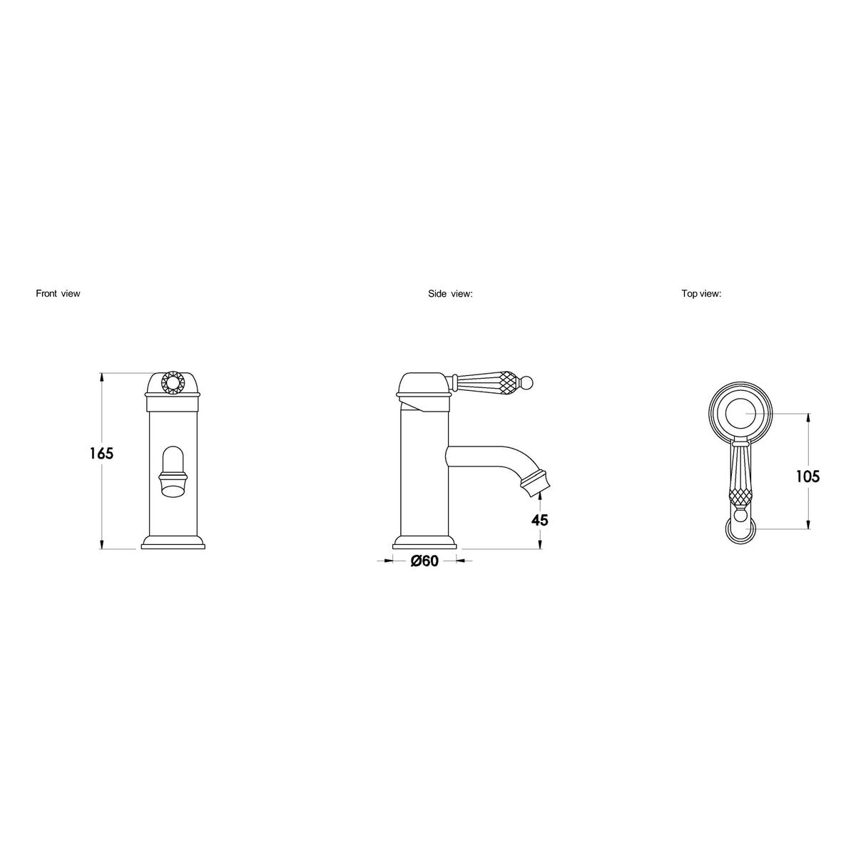Brodware Winslow Basin Mixer V, Kristall Lever