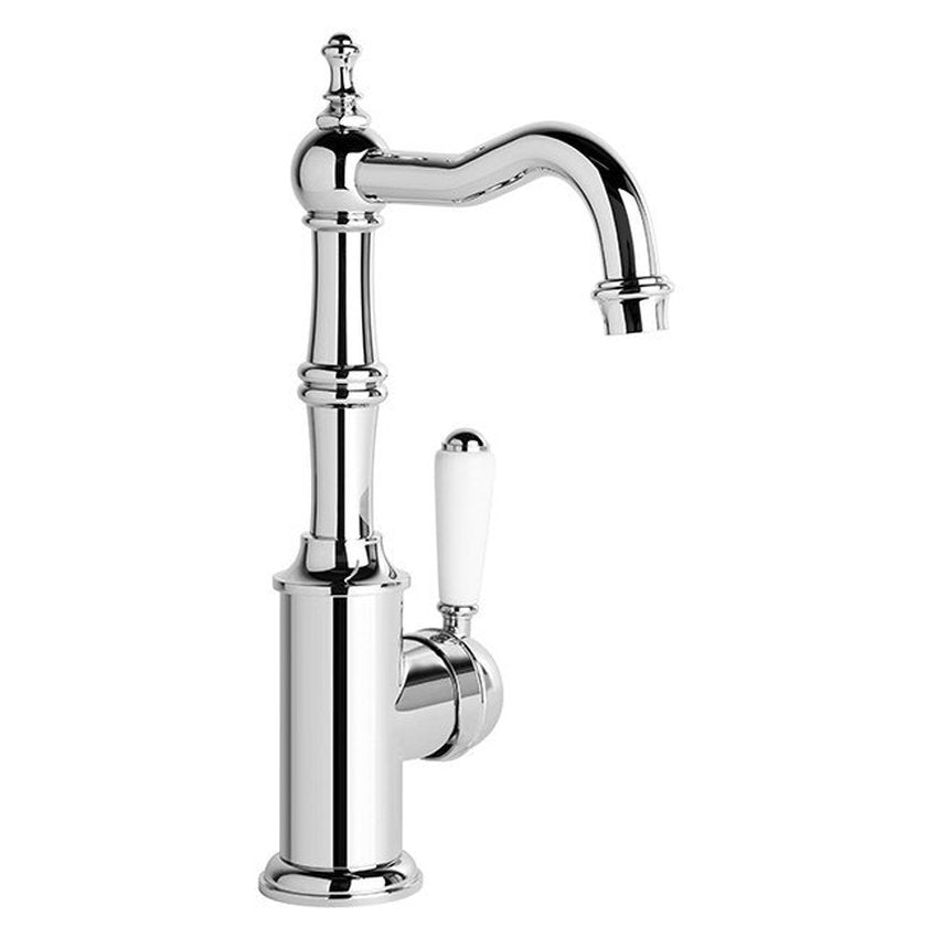 Brodware Winslow Basin Mixer III, White Porcelain Lever