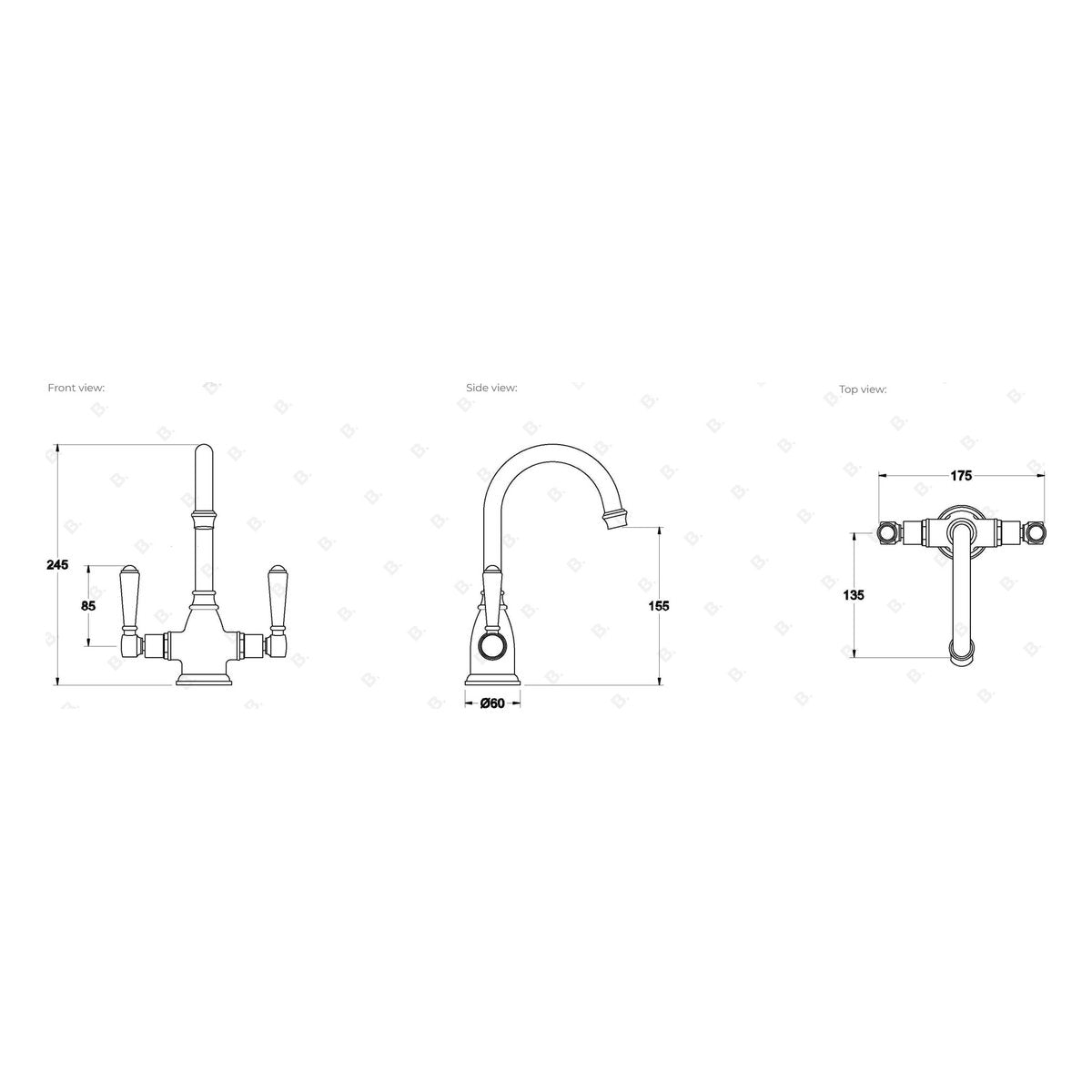 Brodware Winslow Basin Mixer II, Metal Lever