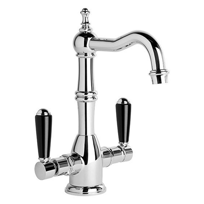 Brodware Winslow Basin Mixer I, Black Porcelain Lever