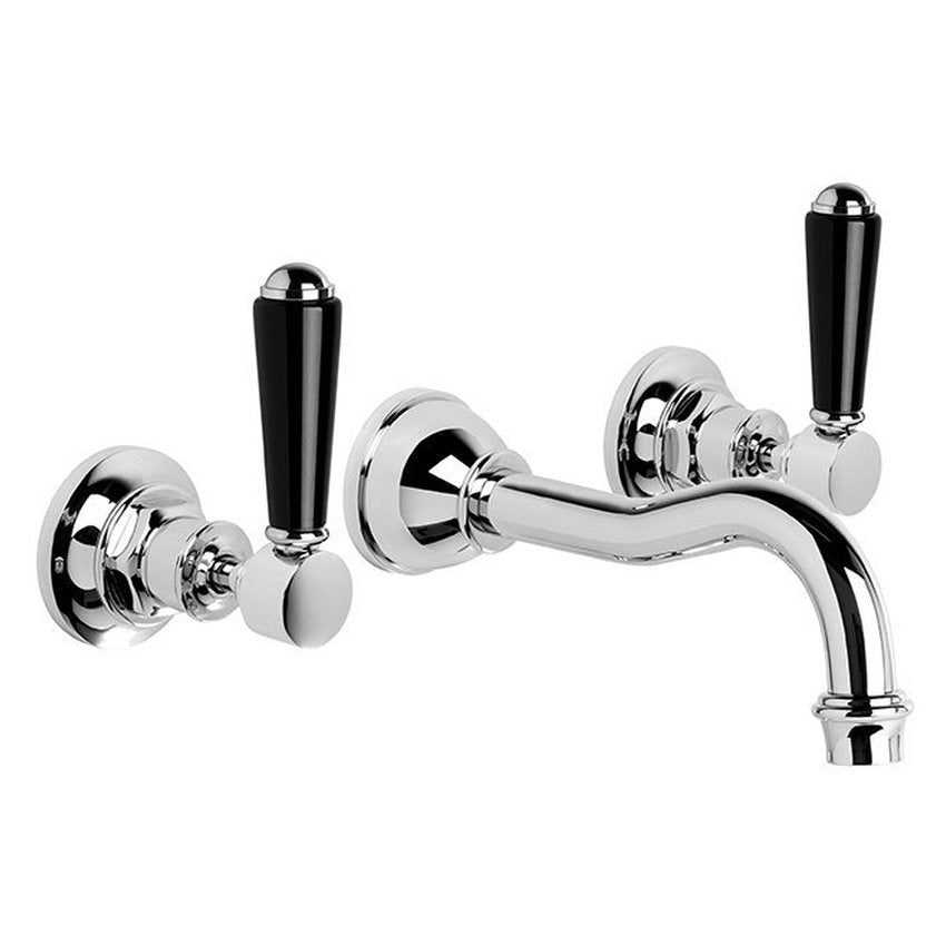 Brodware Winslow Wall Set, 160mm, Black Porcelain Lever
