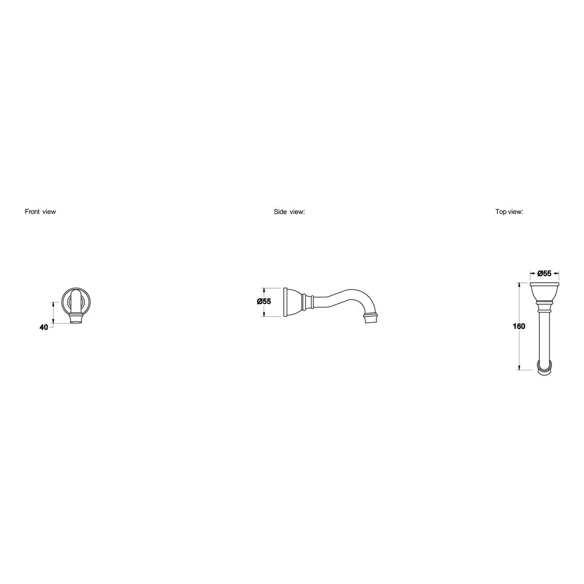 Brodware Winslow Wall Spout, 160mm