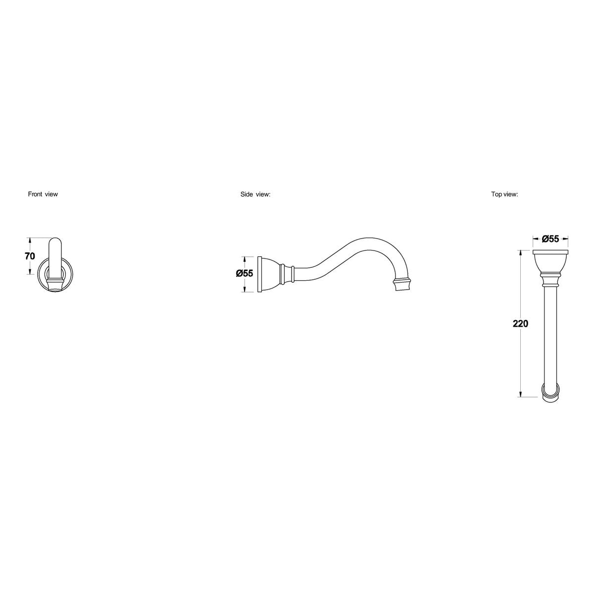 Brodware Winslow Wall Spout, 220mm