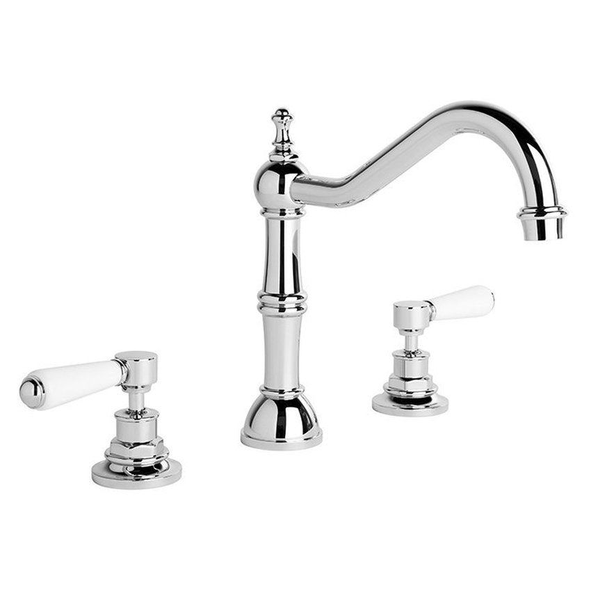 Brodware Winslow Bath Set II, White Porcelain Lever