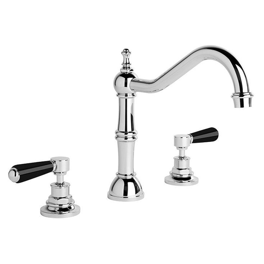 Brodware Winslow Bath Set II, Black Porcelain Lever