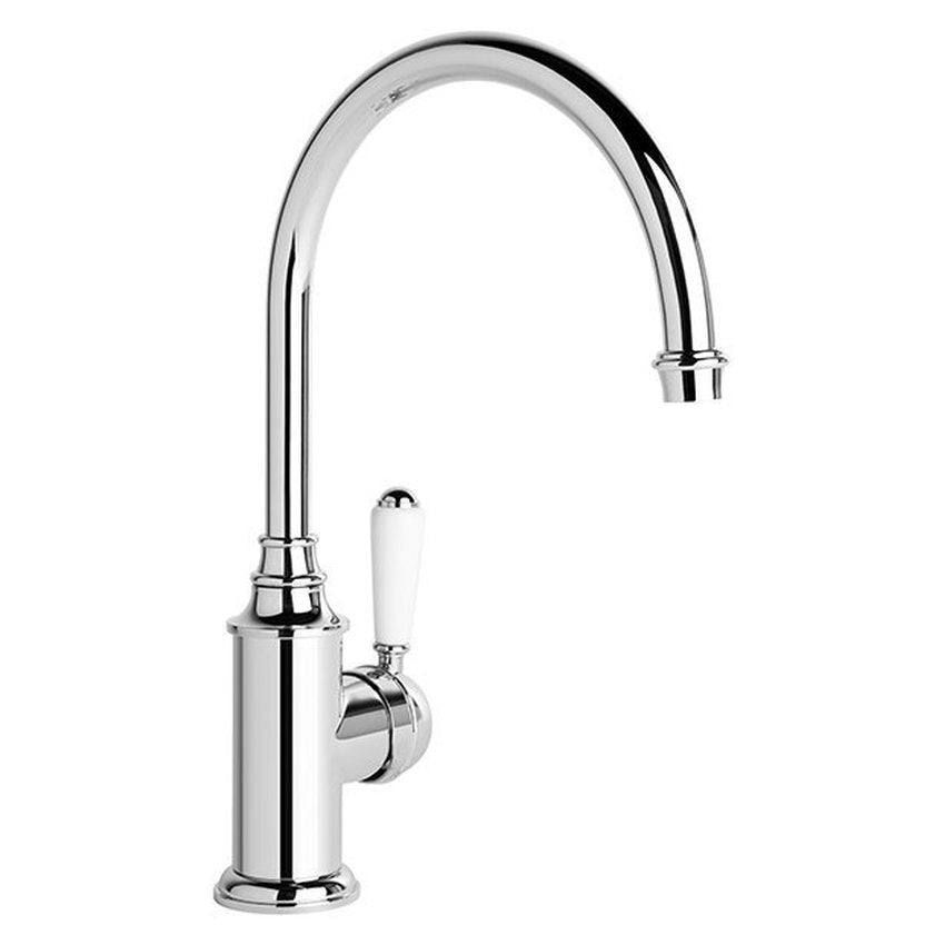 Brodware Winslow Kitchen Mixer V, White Porcelain Lever