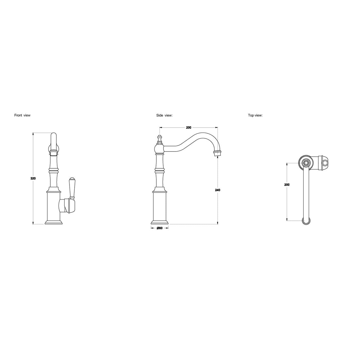 Brodware Winslow Kitchen Mixer IV, Metal Lever