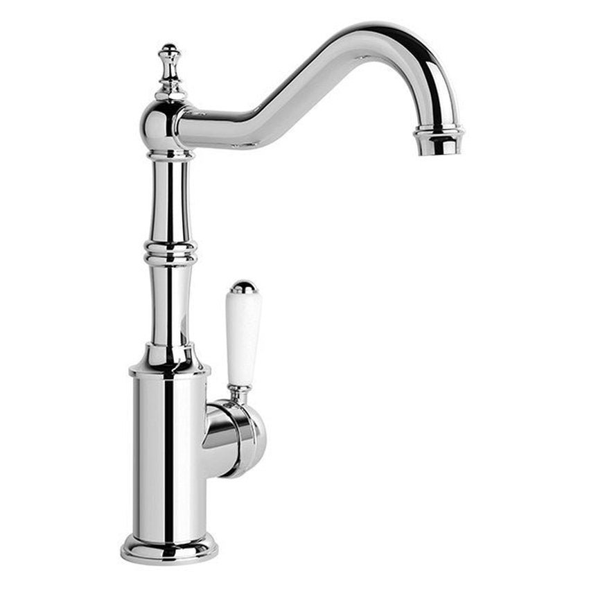 Brodware Winslow Kitchen Mixer IV, White Porcelain Lever