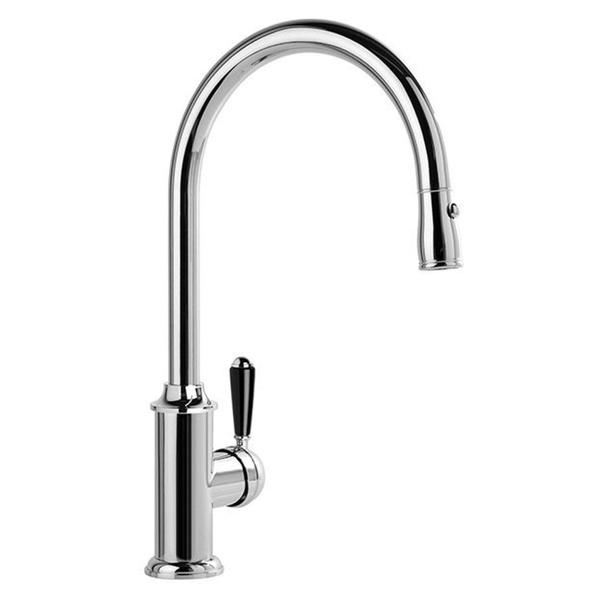 Brodware Winslow Pullout Kitchen Mixer III, Black Porcelain Lever