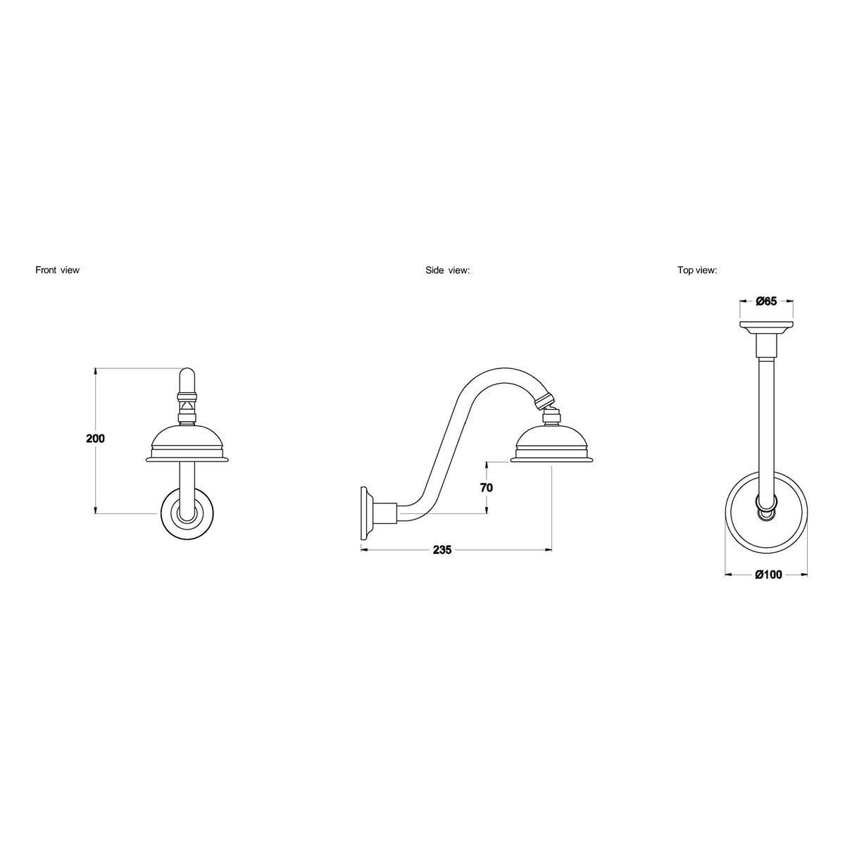 Brodware Winslow Shower Rose & Arm, 100mm