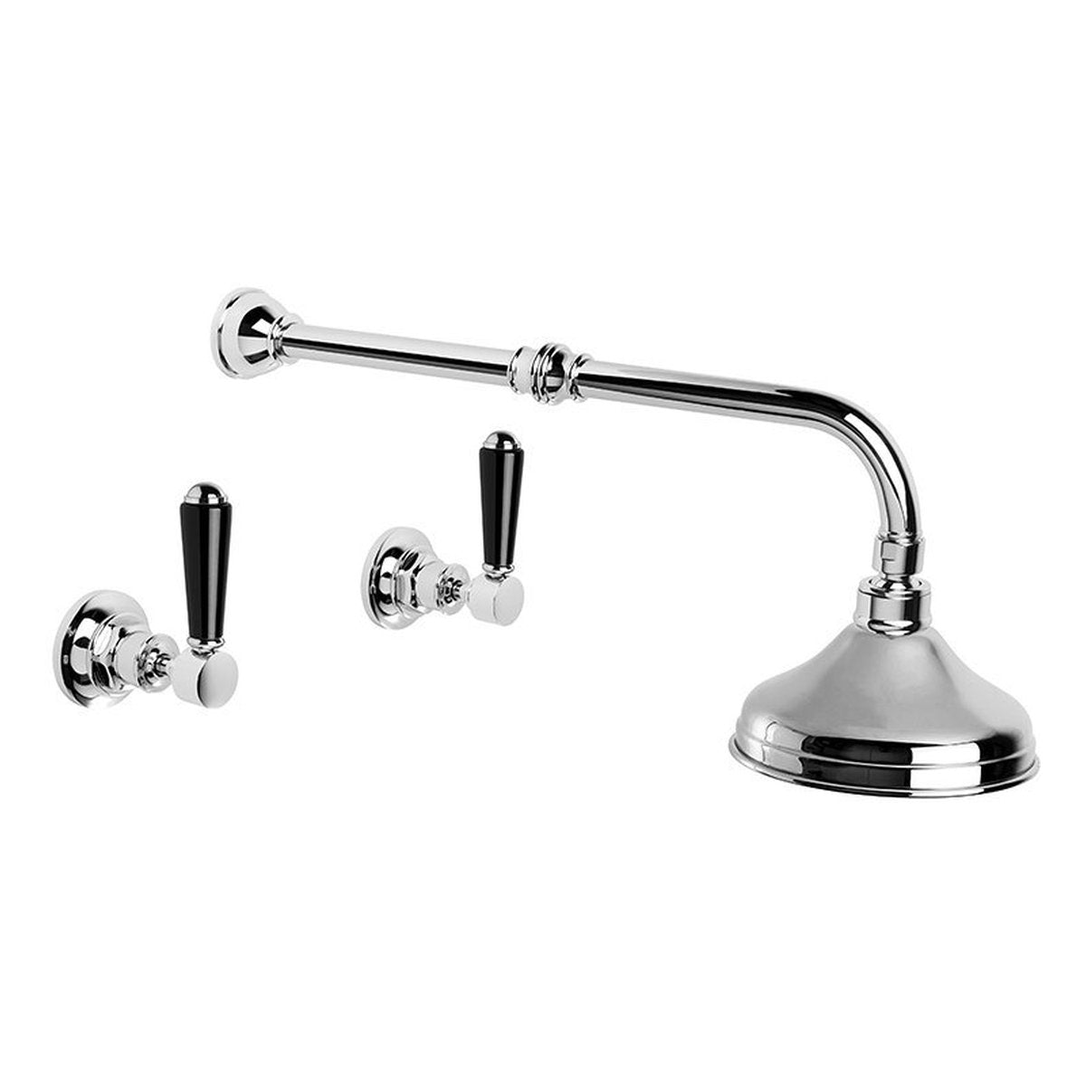 Brodware Winslow Shower Set VII, Black Porcelain Lever