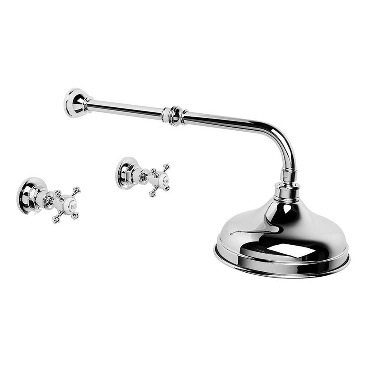Brodware Winslow Shower Set, 200mm, Cross Handle - Ceramic Disc