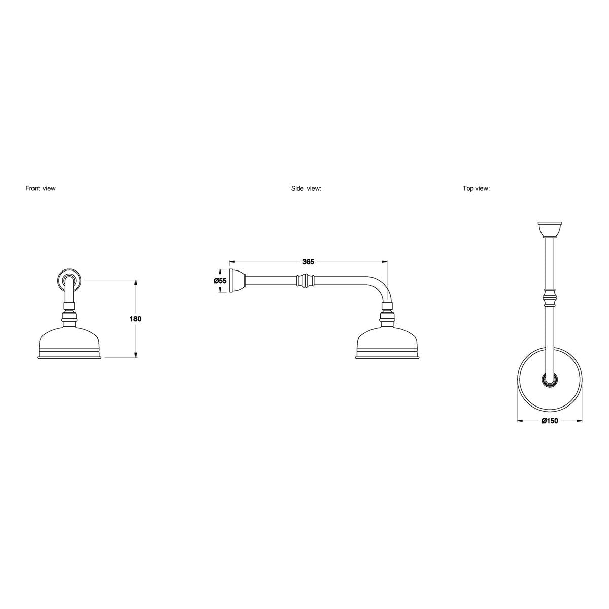 Brodware Winslow Shower Rose & Arm, 150mm II