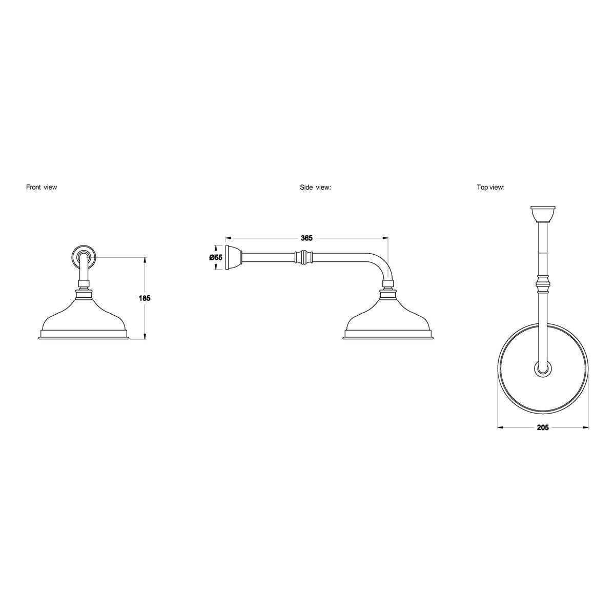 Brodware Winslow Shower Rose & Arm, 200mm