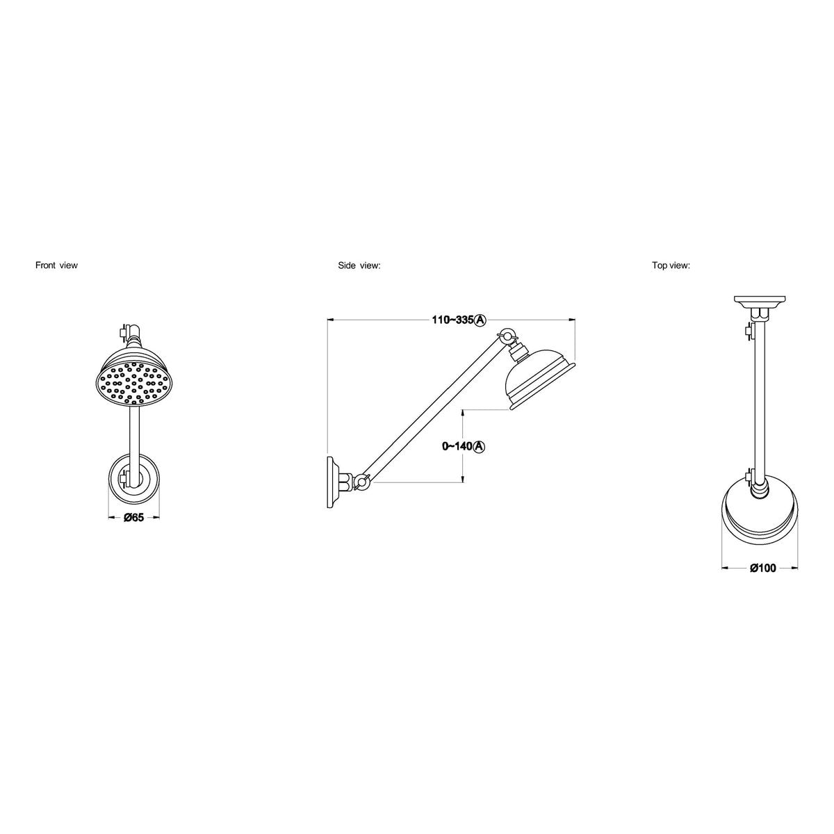Brodware Winslow Shower Rose & Arm, 100mm II