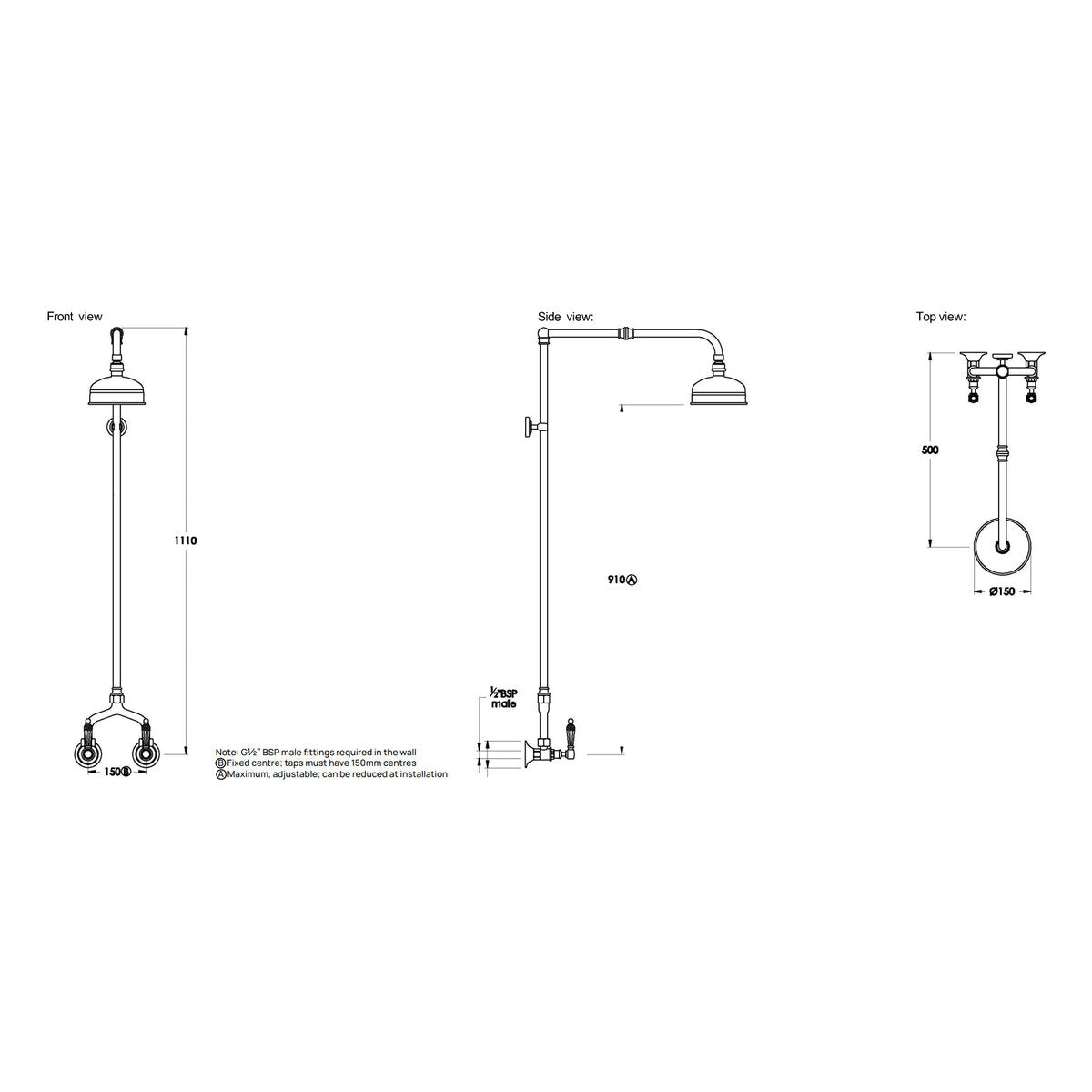 Brodware Winslow Shower Set IV, Kristall Lever