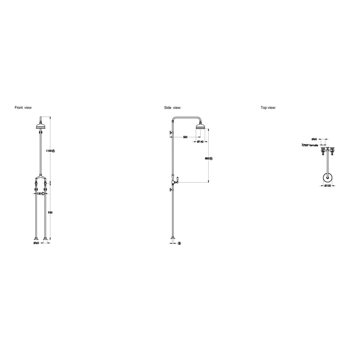 Brodware Winslow Shower Set I, Metal Lever