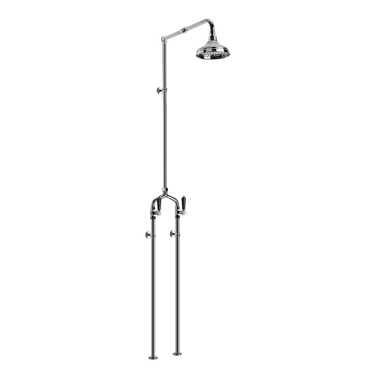 Brodware Winslow Shower Set I, Black Porcelain Lever