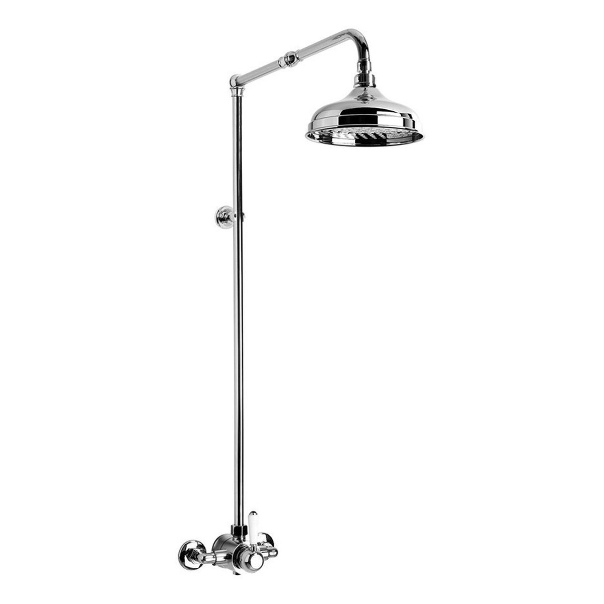 Brodware Winslow Shower Mixer Set III, White Porcelain Lever