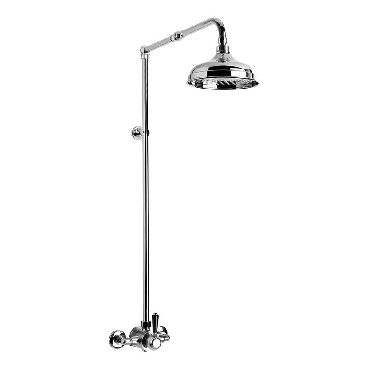 Brodware Winslow Shower Mixer Set III, Black Porcelain Lever