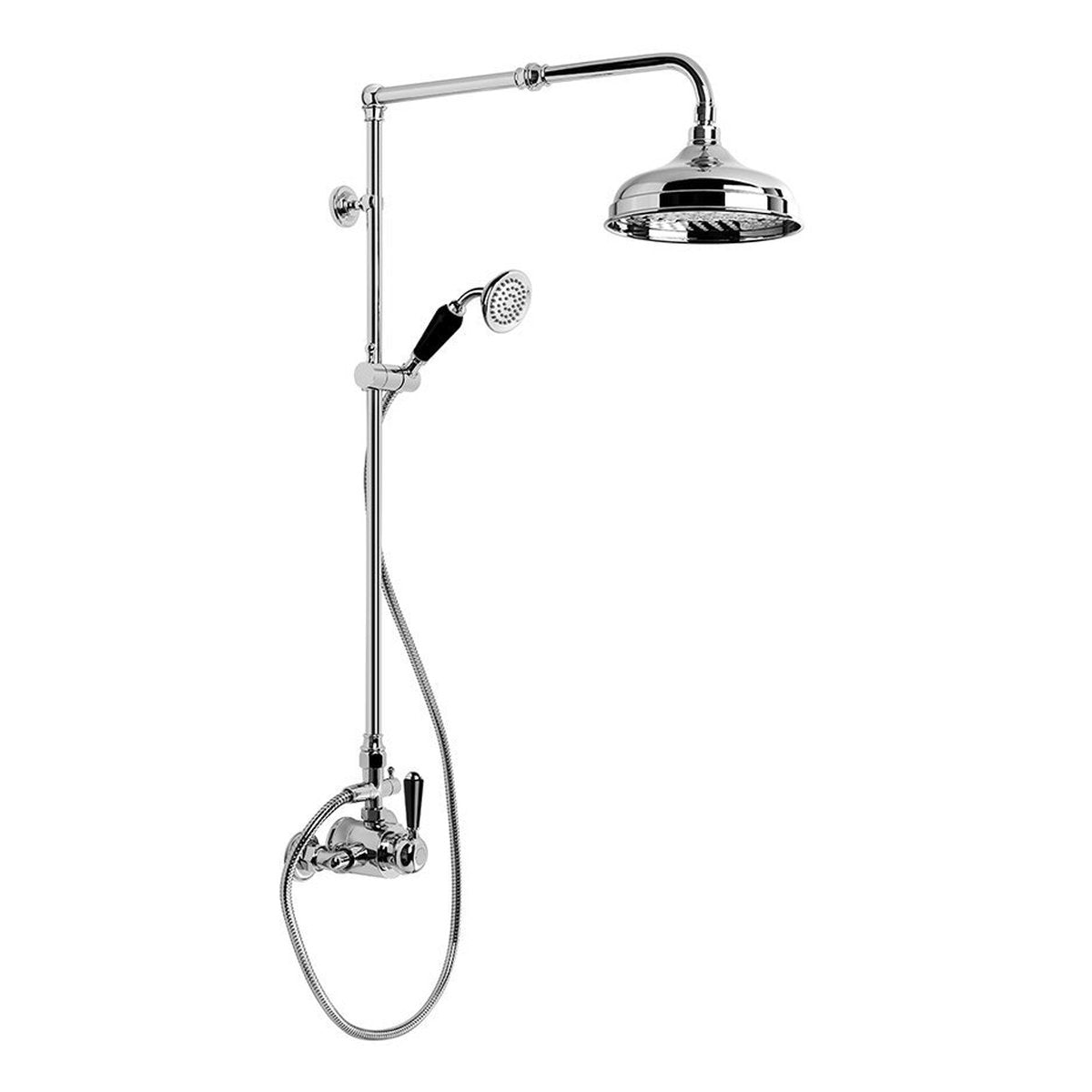 Brodware Winslow Shower Mixer Set I, Black Porcelain Lever