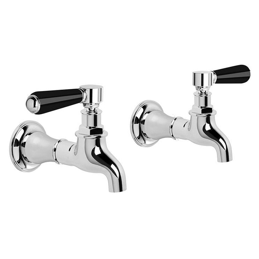 Brodware Winslow Bib Taps, Black Porcelain Lever