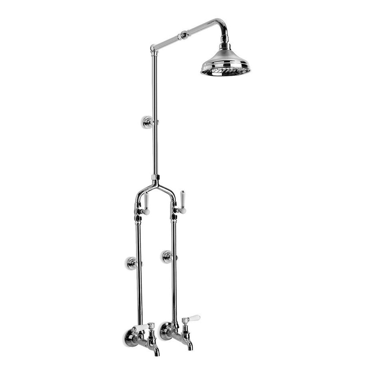 Brodware Winslow Bath & Shower Set III, White Porcelain Lever