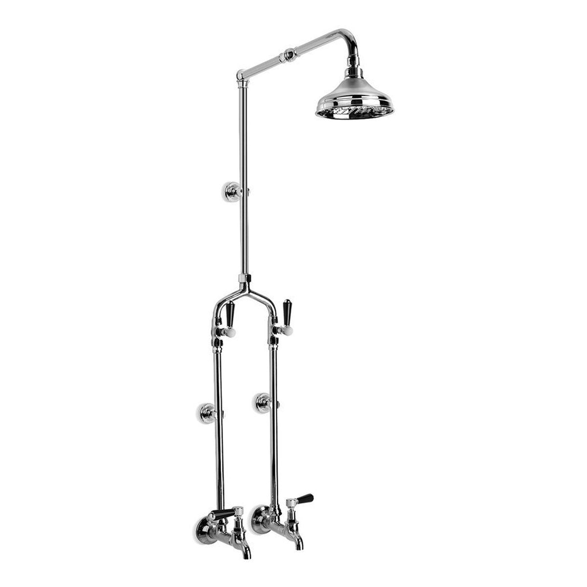 Brodware Winslow Bath & Shower Set III, Black Porcelain Lever