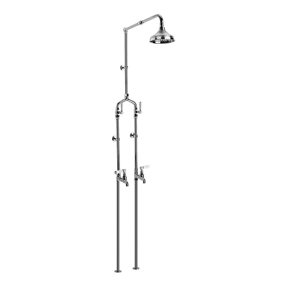 Brodware Winslow Bath & Shower Set I, White Porcelain Lever